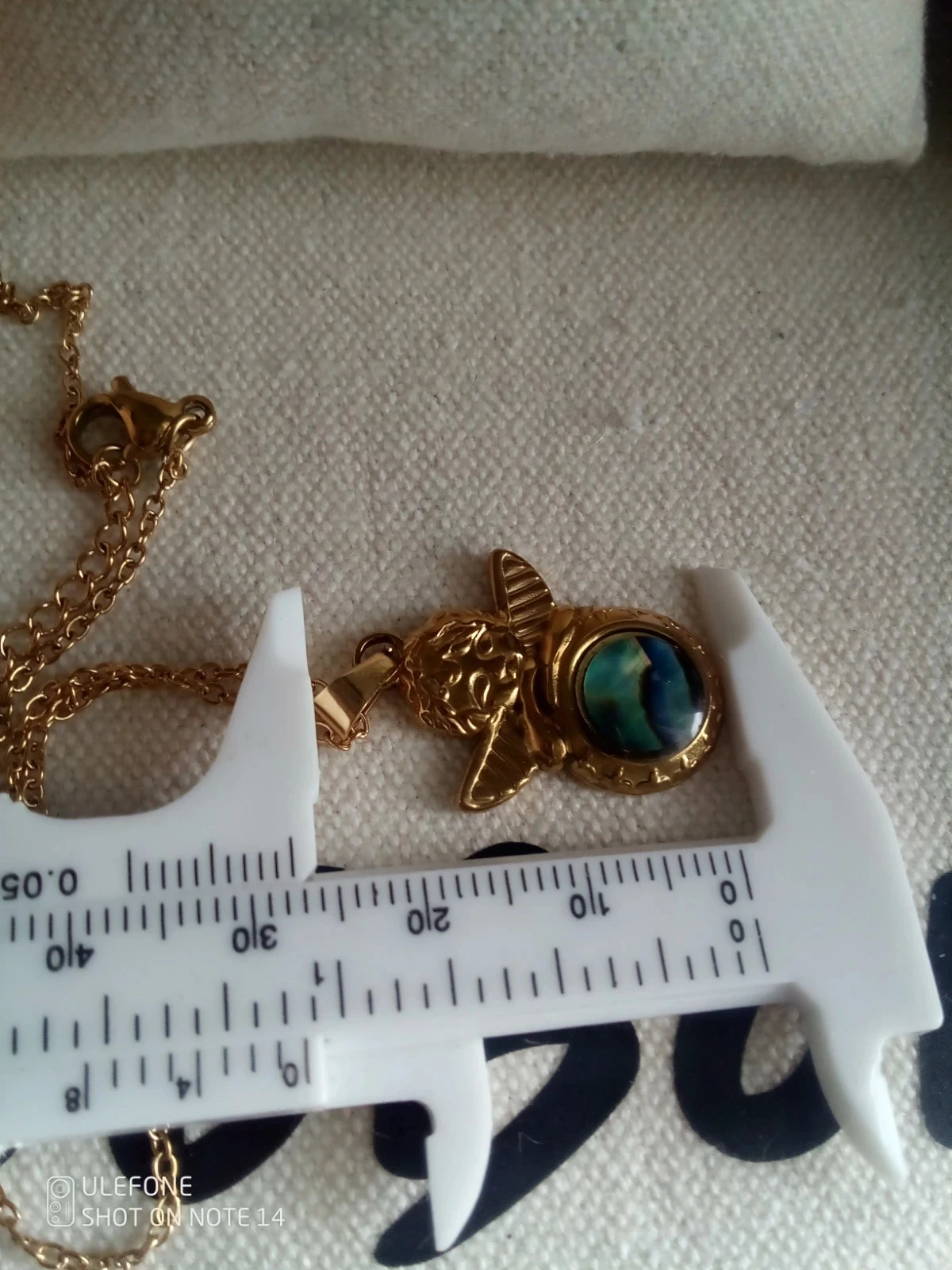 Collier ange doré avec abalone + carte – photo 3